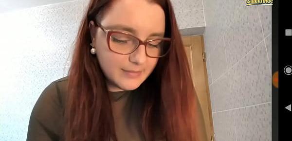  Redhead bigtits playing with dildo